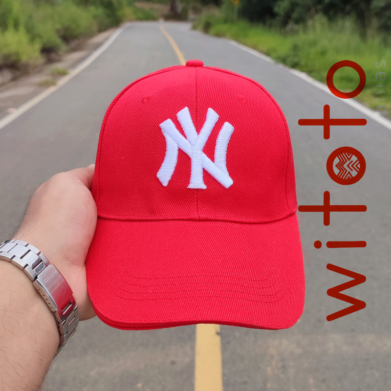 GORRA YANKEES ROJA LOGO BLANCO